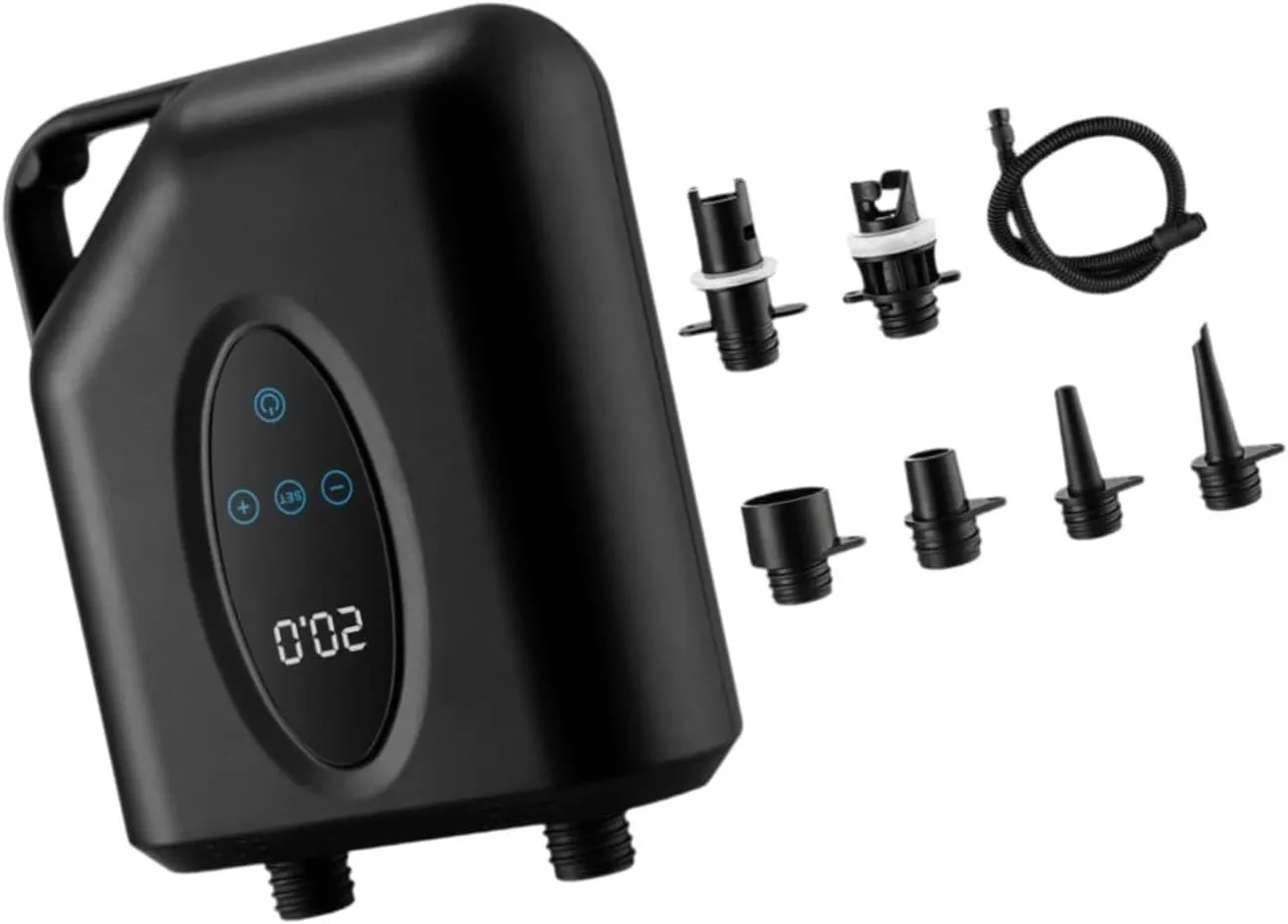 12V Electric Air Pump Multipurpose with Digital Pressure Gauge Air Inflator with 6 Nozzles for Inflatable Pools Paddleboards