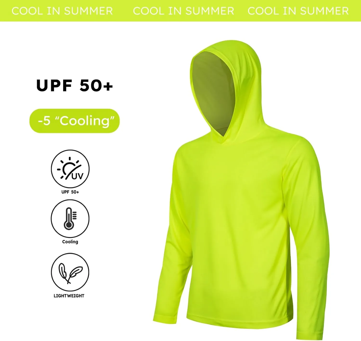 5 Pack Men's UPF 50  Sun Protection Hoodie Shirts Long Sleeve Shirts Quick Dry Lightweight for Running Workout Hiking Fishing