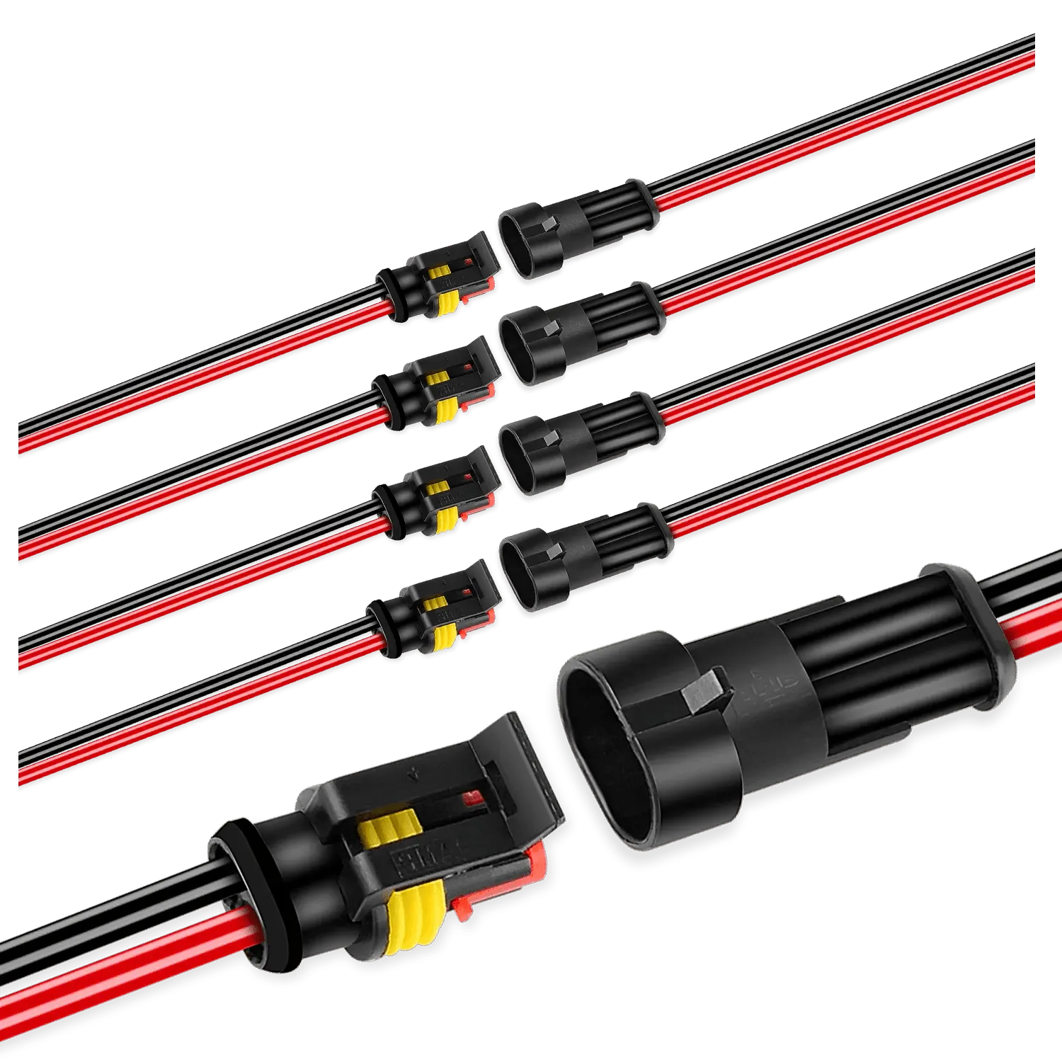 5Pack 2-Pin Way 16AWG Wire 1.5mm Series Terminal Connector