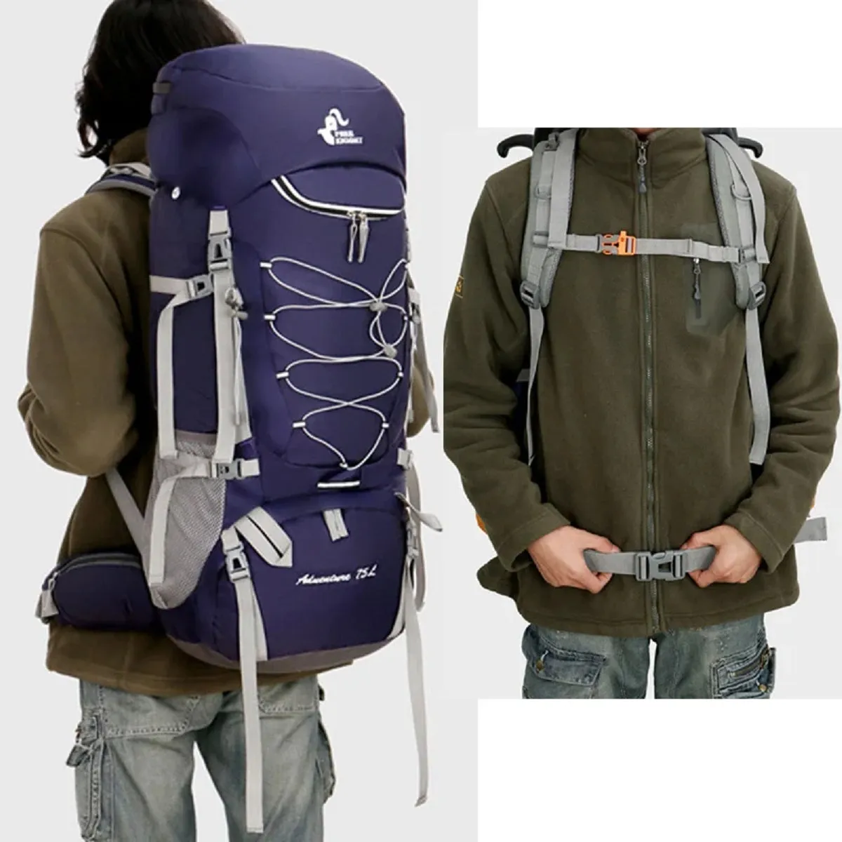 75L Camping Backpack Hiking Trekking Outdoor Rucksack Bag