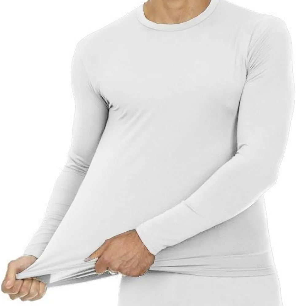 9M Mens Ultra Soft Thermal Shirt - Compression Baselayer Crew Neck Top - Fleece Lined Long Sleeve Underwear