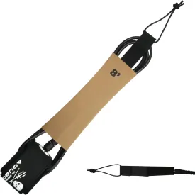AQUBONA Surfboard Leash, 6/7/8ft SUP Leg Rope, 7mm Adjustable Thigh Ankle Cuff Leash, Straight Surf Leashes with Key Pocket (black, 8ft)