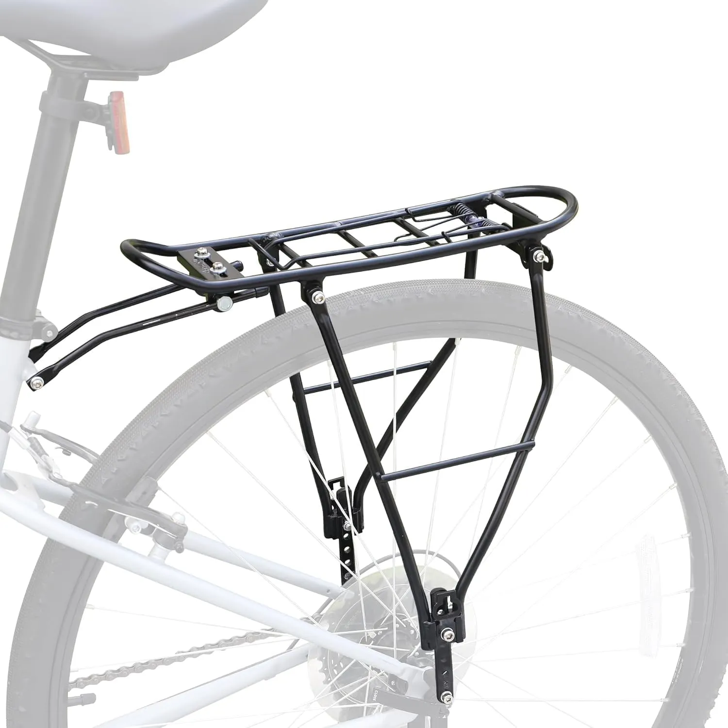 Bike Rear Rack Lightweight Bike Cargo RackAdjustable Luggage Touring Carrier Racks for City Bike/Road Bike/Mountain Bike
