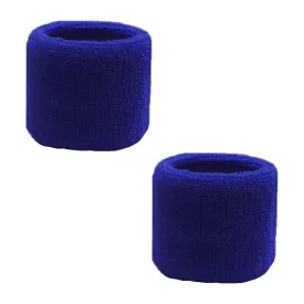 Blue Wrist Sweatbands - 2 Pack