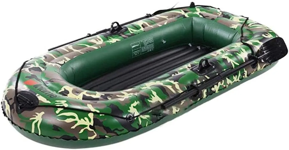 Boat Raft,Seahawk Inflatable Set, 2/3/4 Person Inflatable Dinghy Rowing Boats for Adults Rubber Dingy Kayak Canoe Fishing,Tear-Resistant Foldable Drifting Boat,2 People