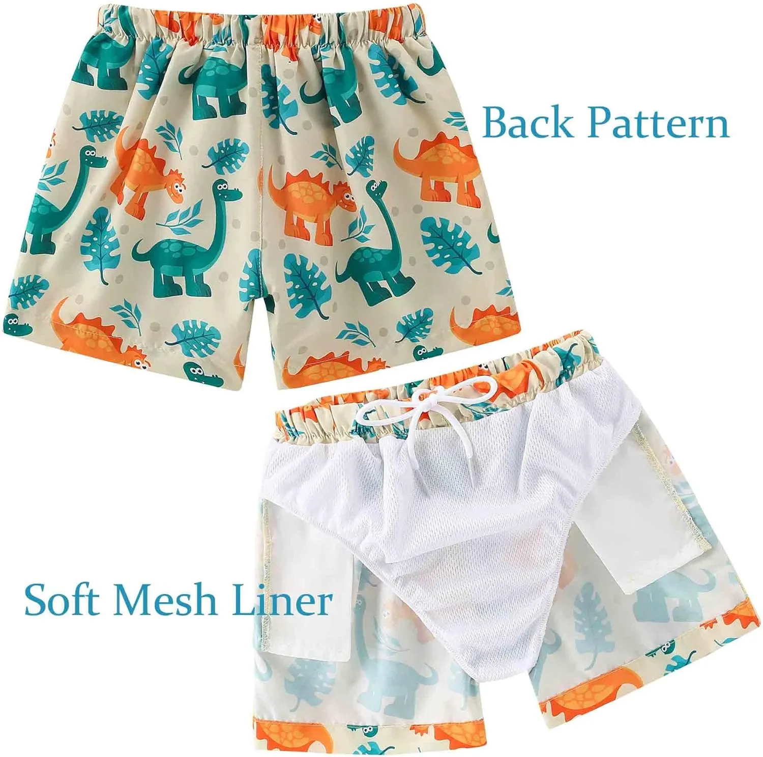 Boys Swim Trunks Quick Dry Swim Board Shorts Toddler Beach Lightweight Swimsuit Bottom for Kids 2-8Y