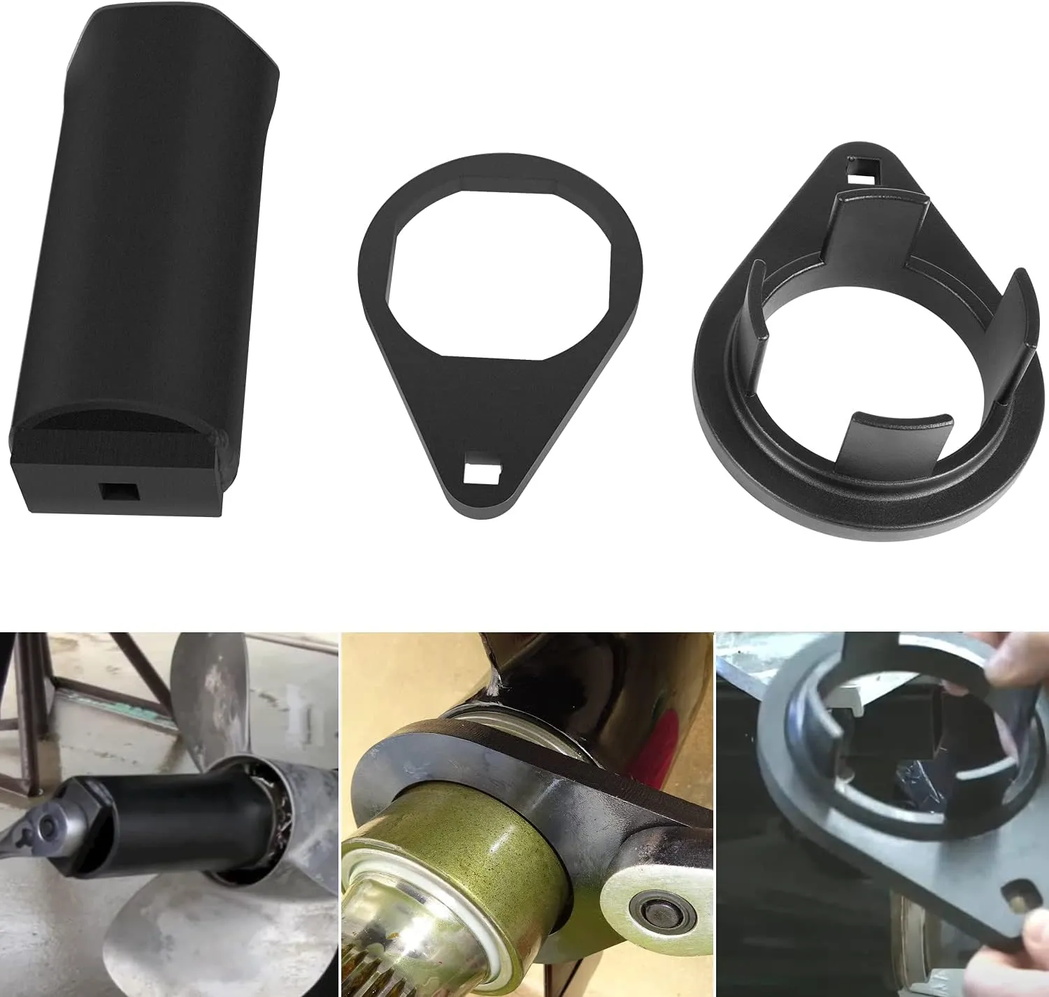 Bravo 3 Tool -- Bearing Carrier Retainer Nuts Installs Removes Tool 91-8053741 & Propeller Prop Nut Socket Wrench 91-805457T1 & Blackhawk Drive Bearing Carrier Tool 91-805374 for Mercruiser Bravo 3