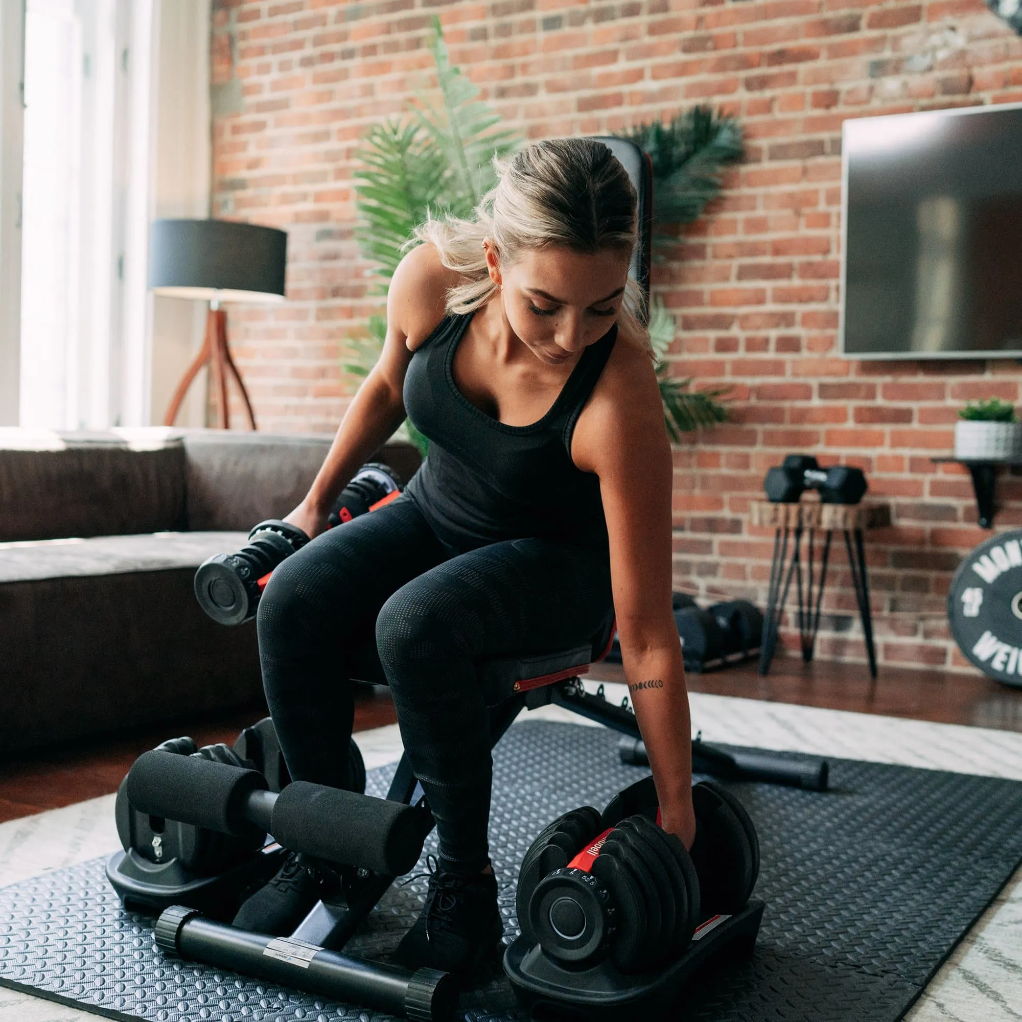Bundle: Set of Dumbbells (5 - 52.5 lb) & Bench