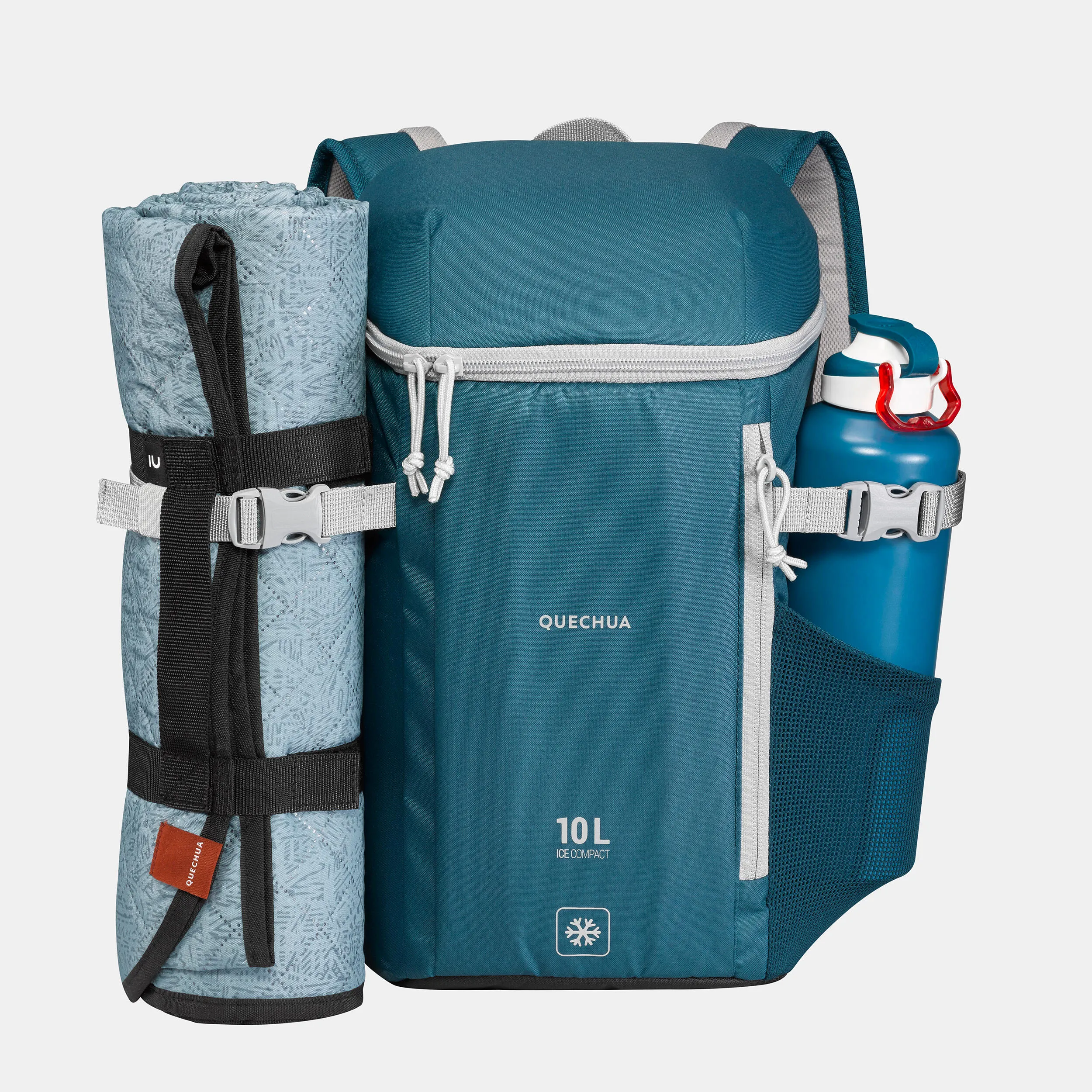 Cooler backpack Quechua Ice Compact hiking, 10 liters, blue