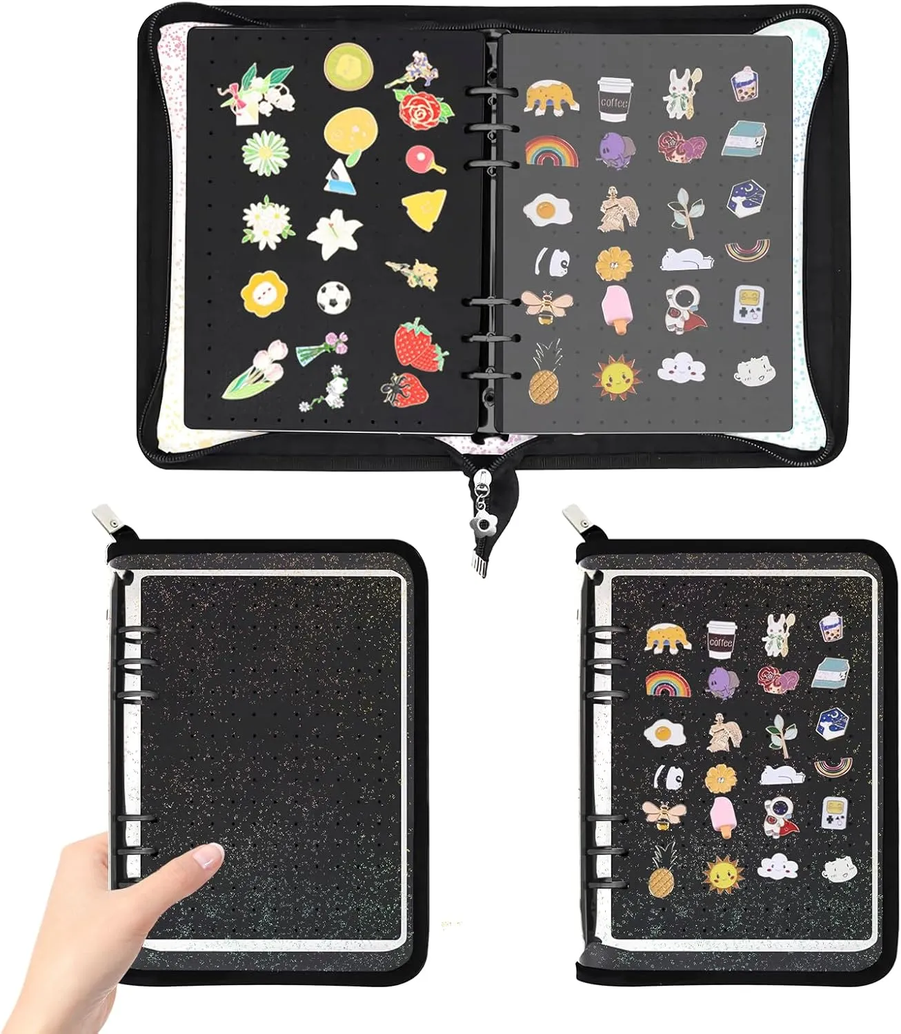 Enamel Pin Display Book,Pin Display Book,8-Page Pin Display Board,Suitable for storing sports pins, commemorative pins, medals, badges.