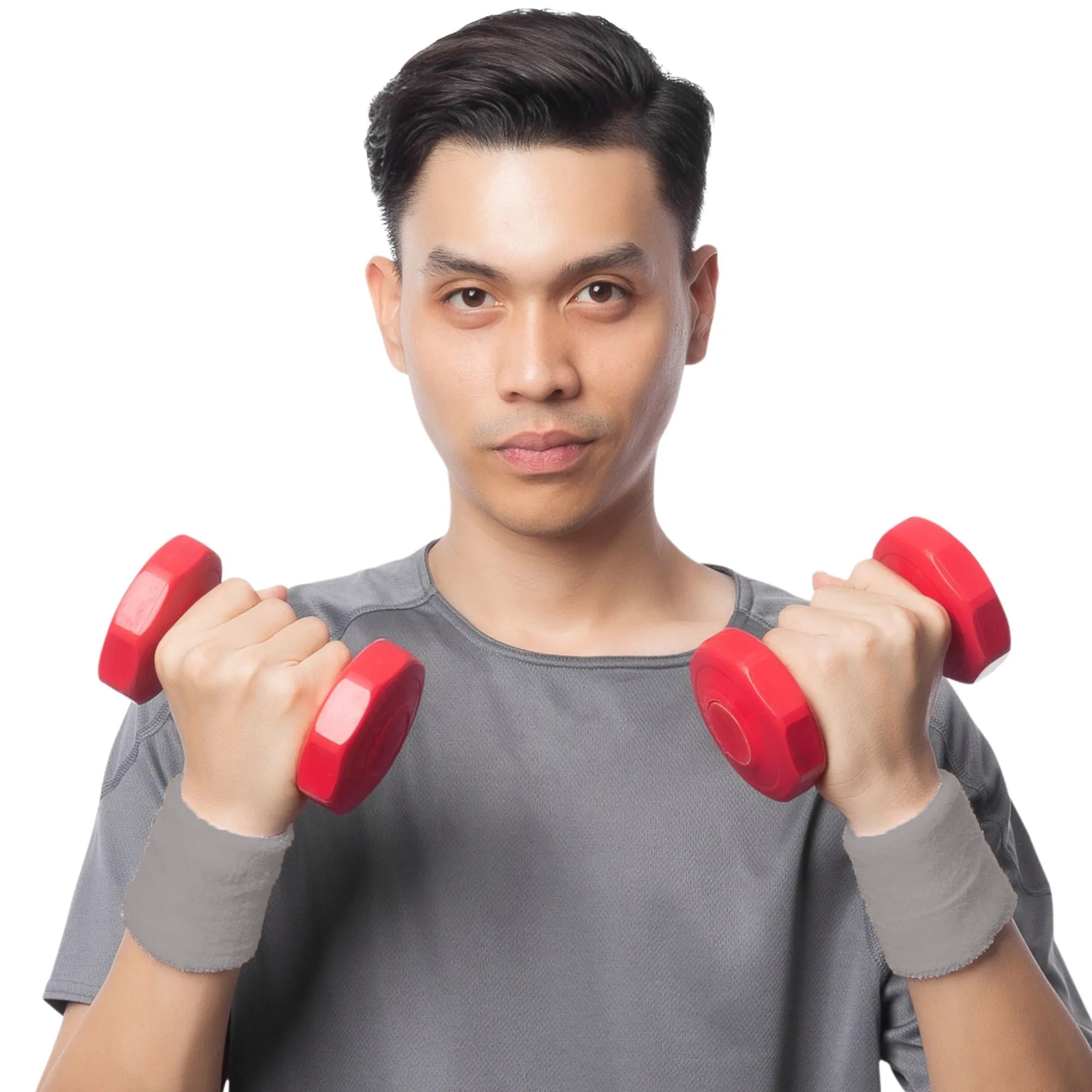 Gray Wrist Sweatbands - 6 Pack