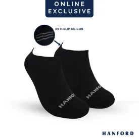 Hanford Men Ladies Teens Casual Everyday Comfort Cotton Non Slip Low Cut Sneaker Socks Levin Black White Gray (1pair)