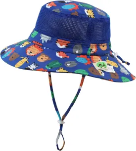 Home Prefer UPF50  Wide Brim Sun Hat Boys Girls Sun Protection Hat Zoo Beach Swim Safari Bucket Hat for Baby Toddler Kid