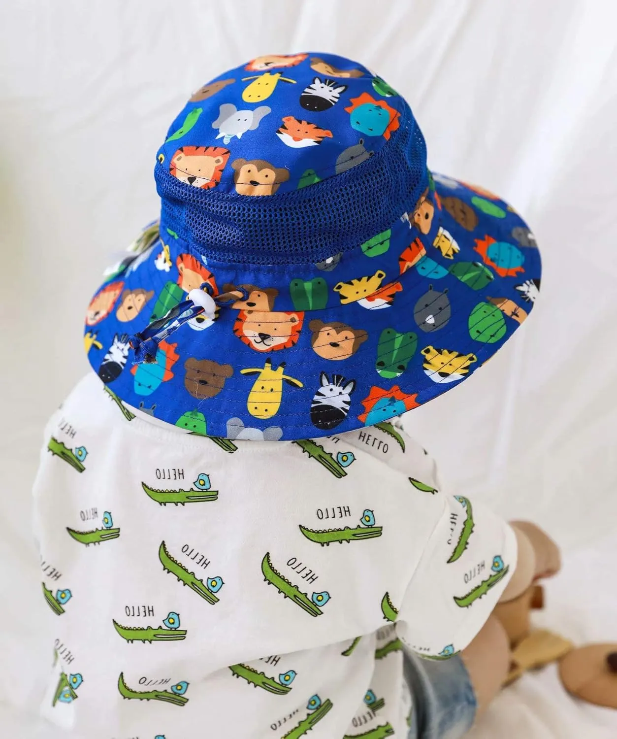 Home Prefer UPF50  Wide Brim Sun Hat Boys Girls Sun Protection Hat Zoo Beach Swim Safari Bucket Hat for Baby Toddler Kid