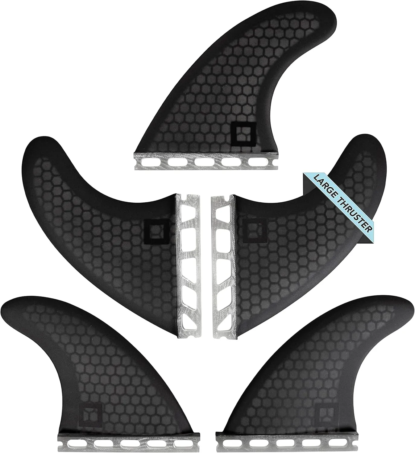 Honeycomb Fiberglass Performance Surf Fins  Fits Futures Single Tab - Ride as Twin, Thruster, or Quad  Durable, Lightweight & Versatile