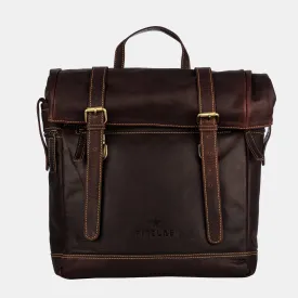 Leather hiking backpack Rolltop