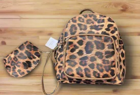 Leopard Backpack w/Coin Bag