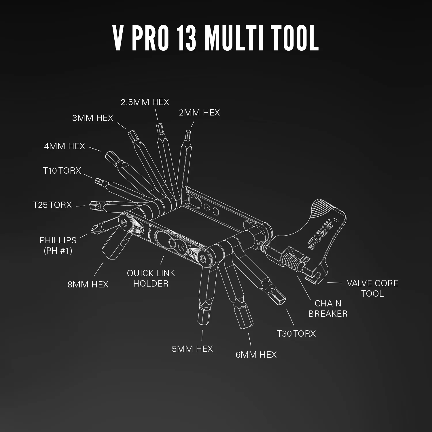 Lezyne V Pro 13 Bicycle Multi-Tool, Bike Repair Tool