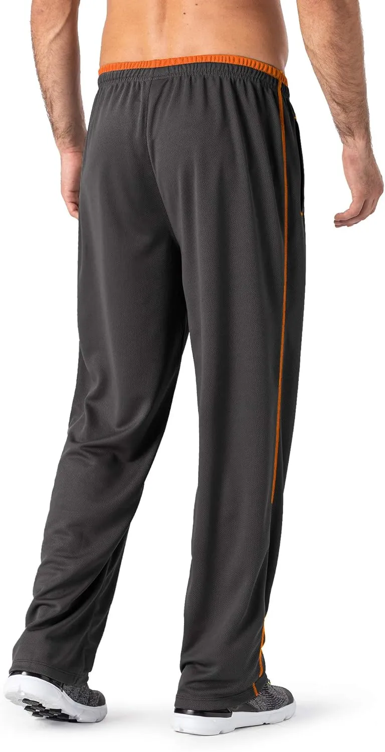 MAGNIVIT Men's Lightweight Sweatpants Loose Fit Open Bottom Mesh Athletic Pants with Zipper Pockets