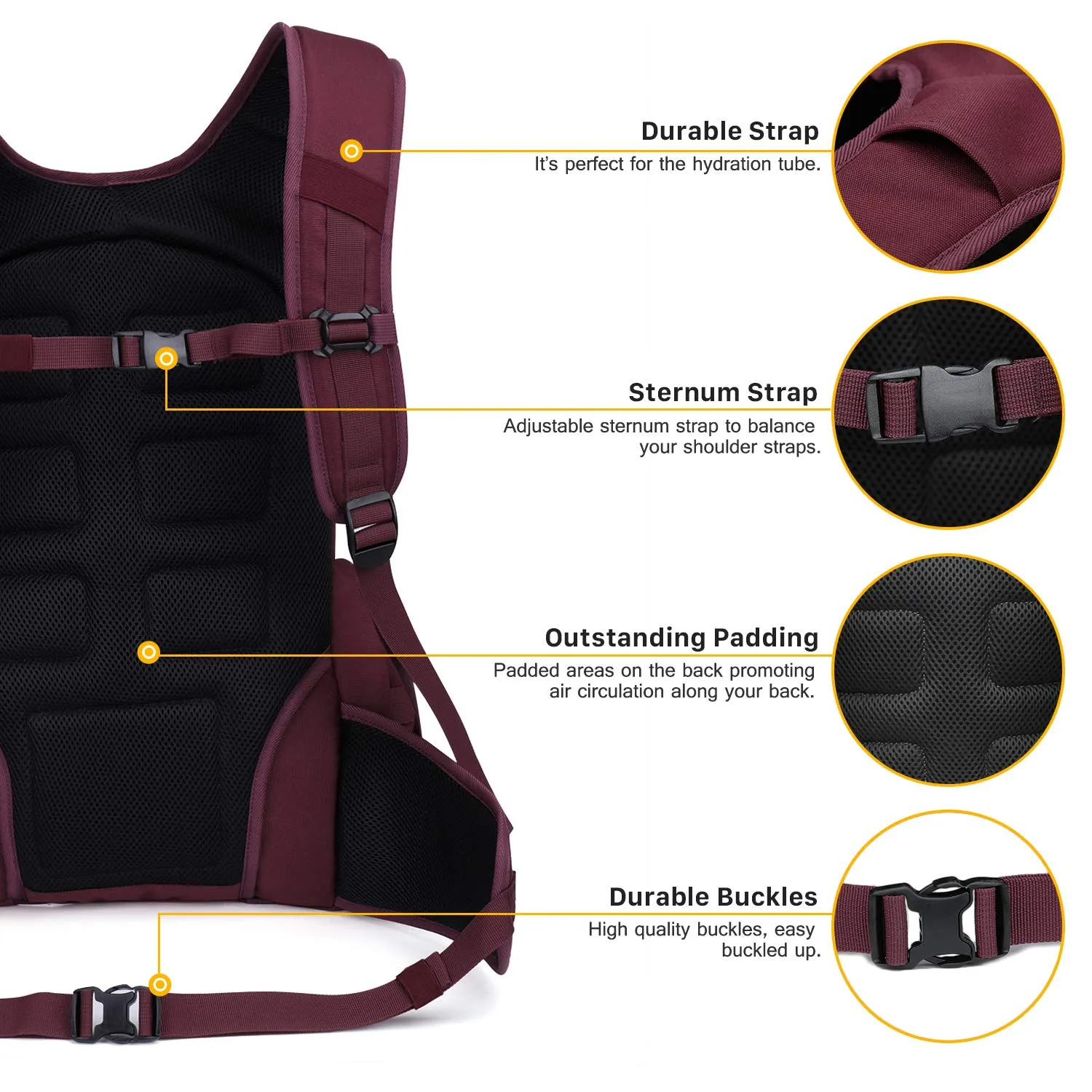 Mardingtop 35L Tactical Backpacks Molle Hiking daypacks for Camping Hiking Military Traveling Purplish-35L