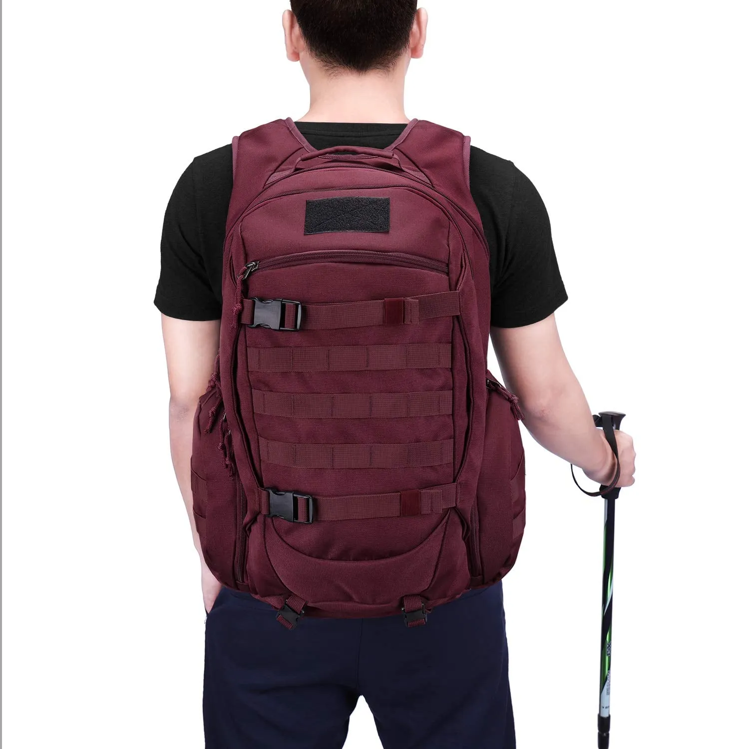 Mardingtop 35L Tactical Backpacks Molle Hiking daypacks for Camping Hiking Military Traveling Purplish-35L