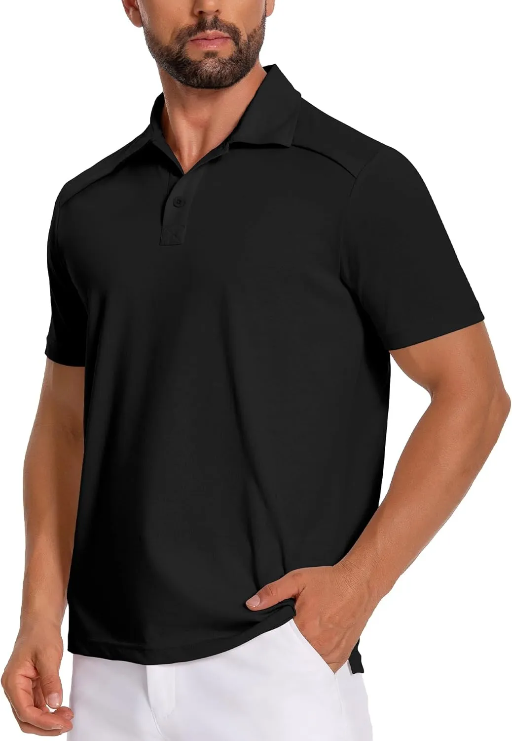 Mens Polo Shirts Short Sleeve Quick Dry Golf Casual Collared Tops Moisture Workout Cotton Polo T Shirts