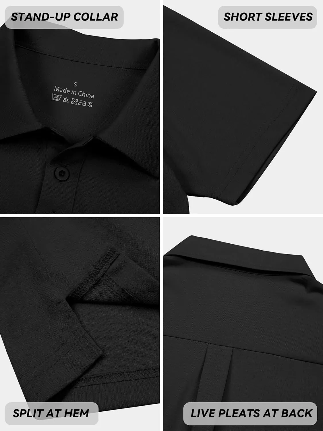 Mens Polo Shirts Short Sleeve Quick Dry Golf Casual Collared Tops Moisture Workout Cotton Polo T Shirts