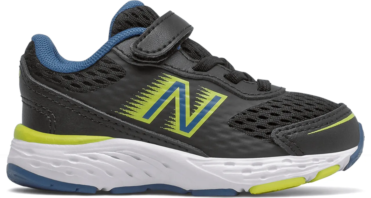 New Balance Kids 680v6 Running Shoes- Black/Blue