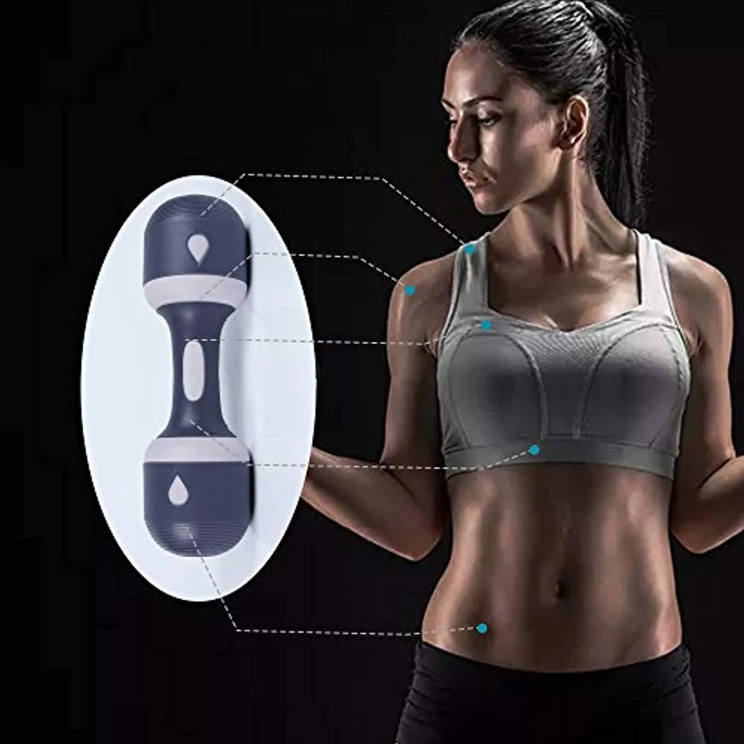 Nice C Adjustable Dumbbell Weight Pair, 5-in-1 Weight Options, Non-Slip Neoprene Hand, All-Purpose, Home, Gym, Office
