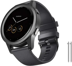NotoCity for Garmin Venu/Venu 2 Plus/Venu Sq/Venu Sq 2/Vivoactive 3/Vivoactive 5, 20mm Soft Silicone Replacement Strap for Forerunner 245/Forerunner 645/ Vivoactive HR (Black L)