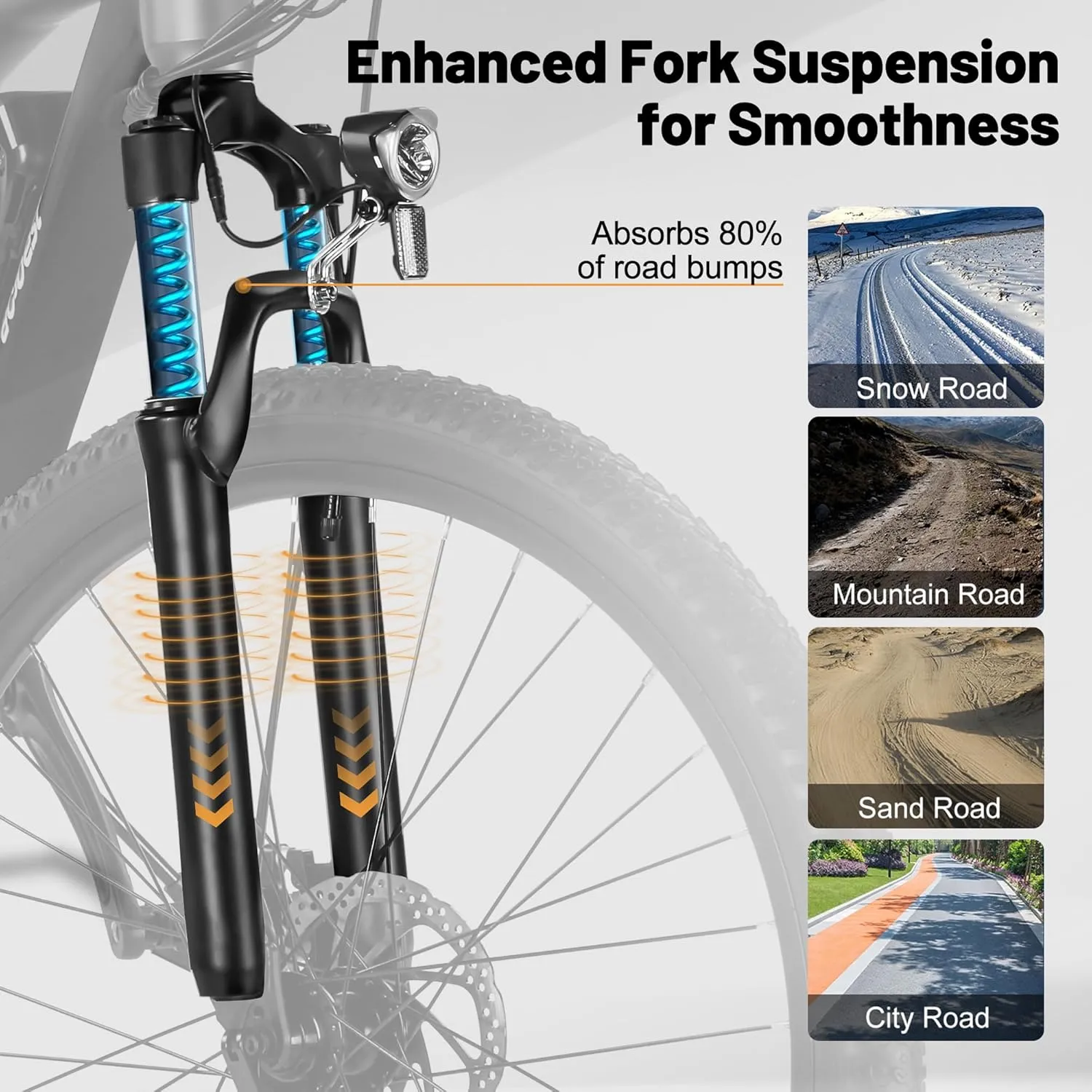 Race Electric Bike for Adults 21-Speed 27.5" Ebike, Up to 28MPH, Peak 1000W Brushless Motor, Removable Battery, Commuting Mountain Electric Bicycle with Fork Suspension