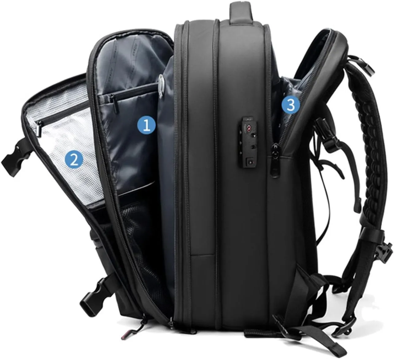 Travel Backpack with Vacuum Compression: 60L Expandable