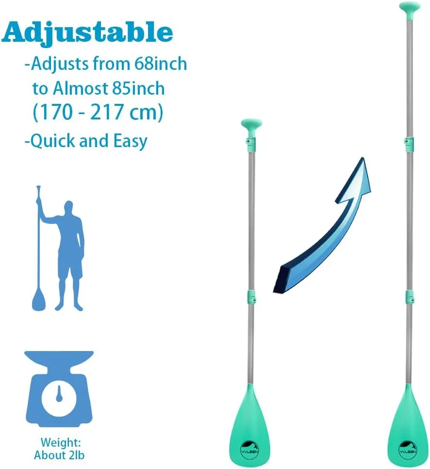 YVLEEN SUP Paddle Board PaddleStand up Paddleboard Paddles Adjustable Aluminum 4-Piece Floating Kayak PaddleConvertible Paddle
