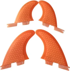 ZHU-CL Surf & SUP Fin 4Pcs Fiberglass Honeycomb Surfboard Tail Fin Paddle Board Fin Surfing Accessories Special Tail Rudder for Longboard Surfboard & Paddleboard (Color : Orange, Size : G3 GL)